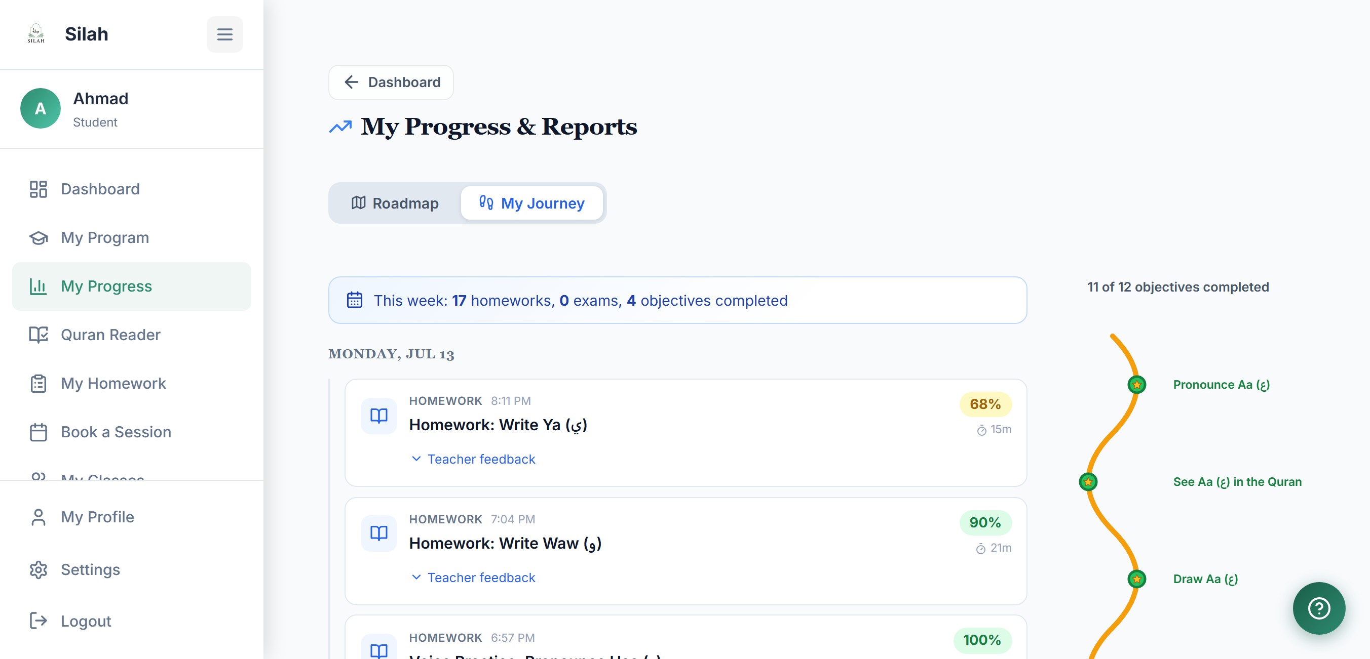 Progress Tracking — My journey